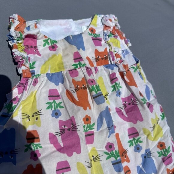 Baby Boden | Allover Cat Print Sleeveless Summer Dress | Size 12-18 Months - Picture 8 of 11